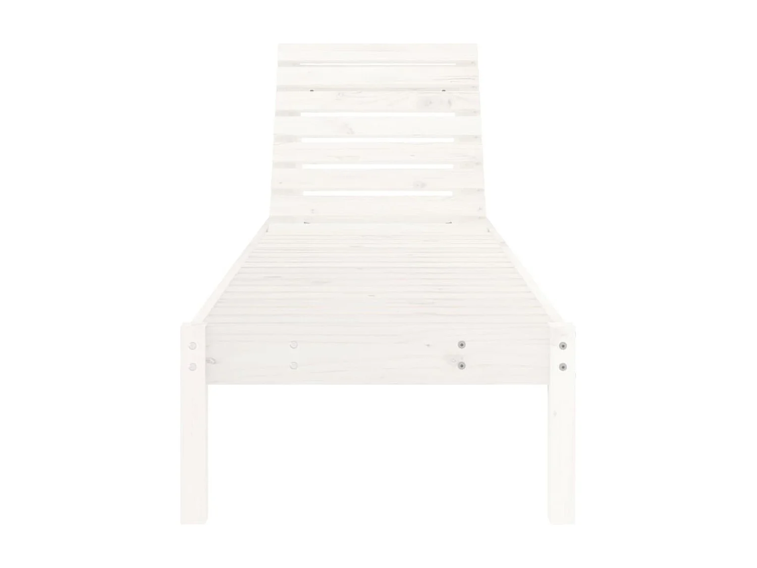 Juego de 2 tumbonas de madera maciza de pino blanco 199,5x60x74cm