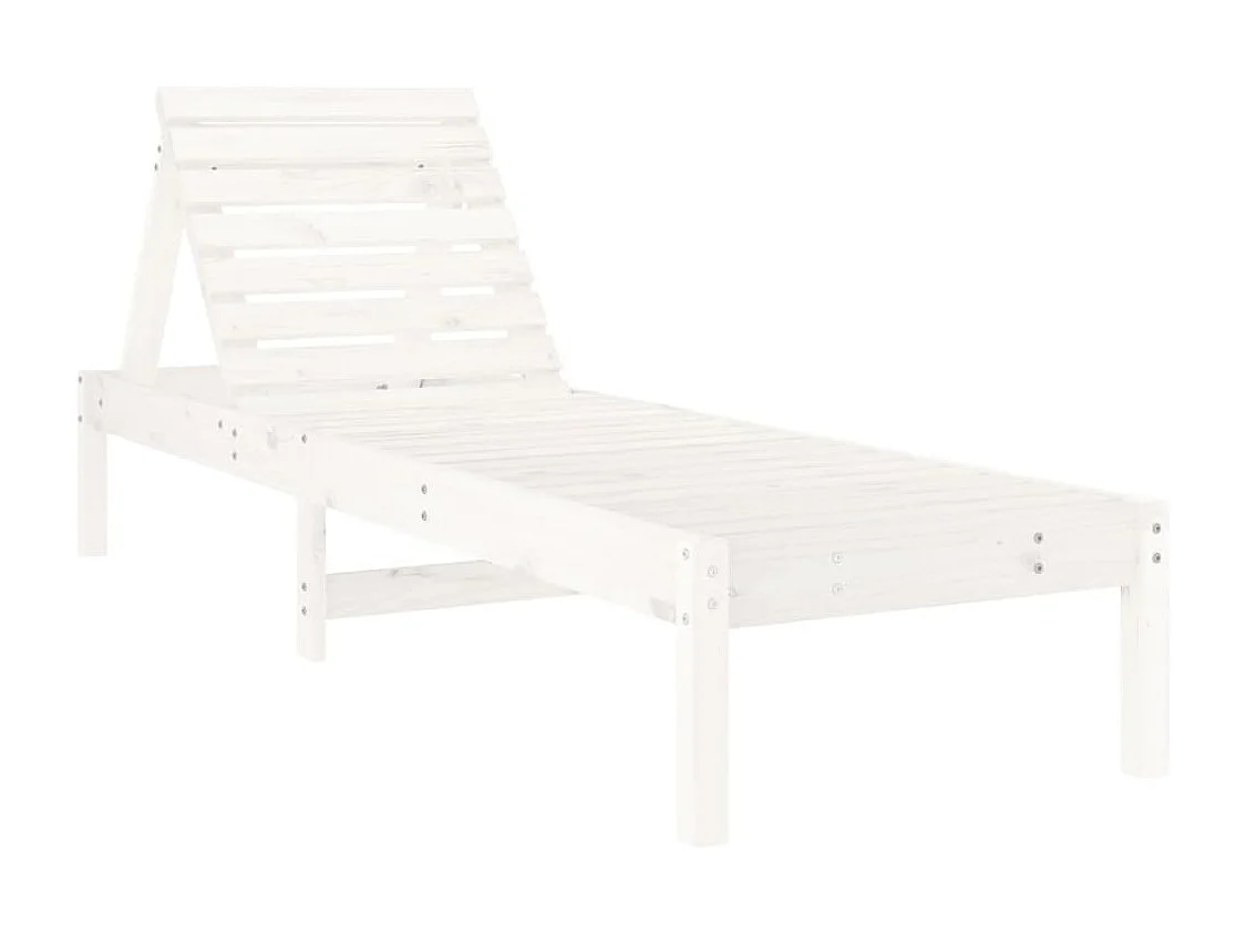 Chaises longues lot de 2 blanc 199,5x60x74cm bois massif de pin