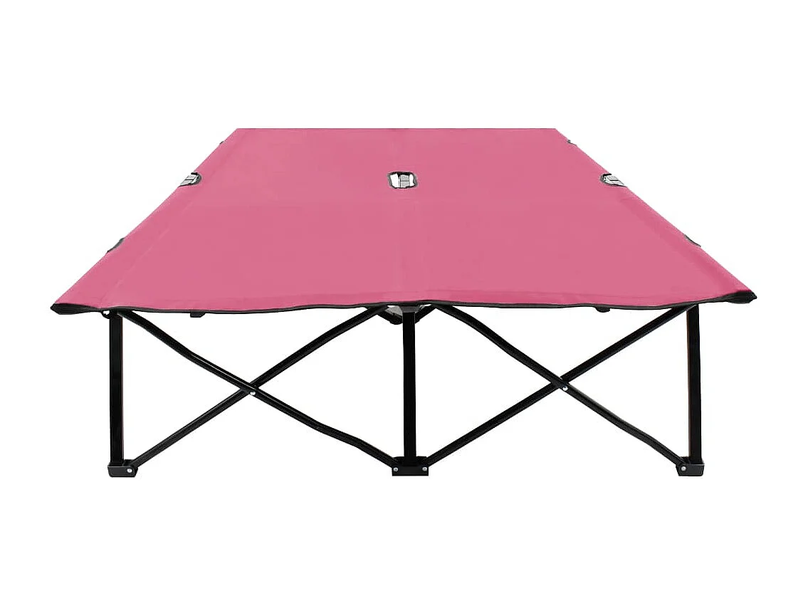 Poltrona lounge pieghevole a 2 posti in acciaio rosa