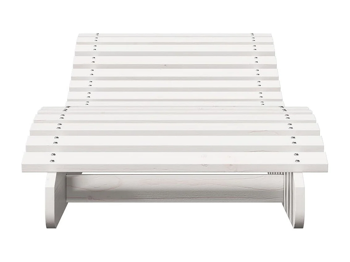 Chaise longue blanc 205x60x31,5 cm bois massif de pin