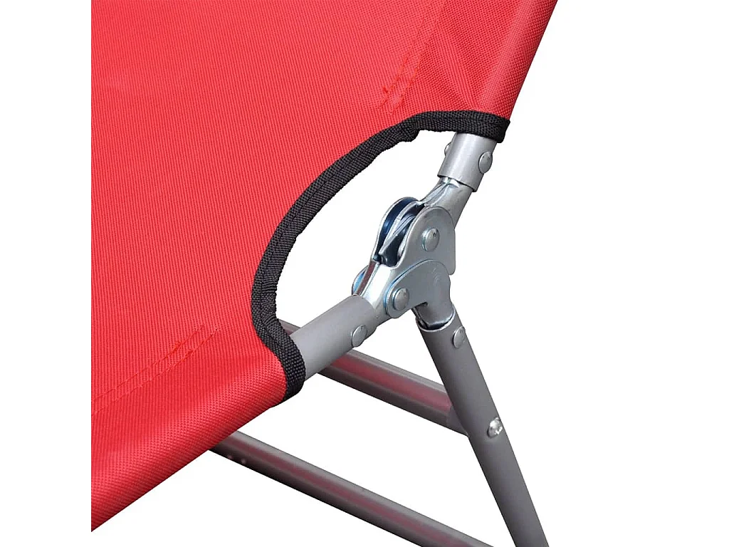 Chaise longue avec coussin de tête Acier enduit de poudre Rouge