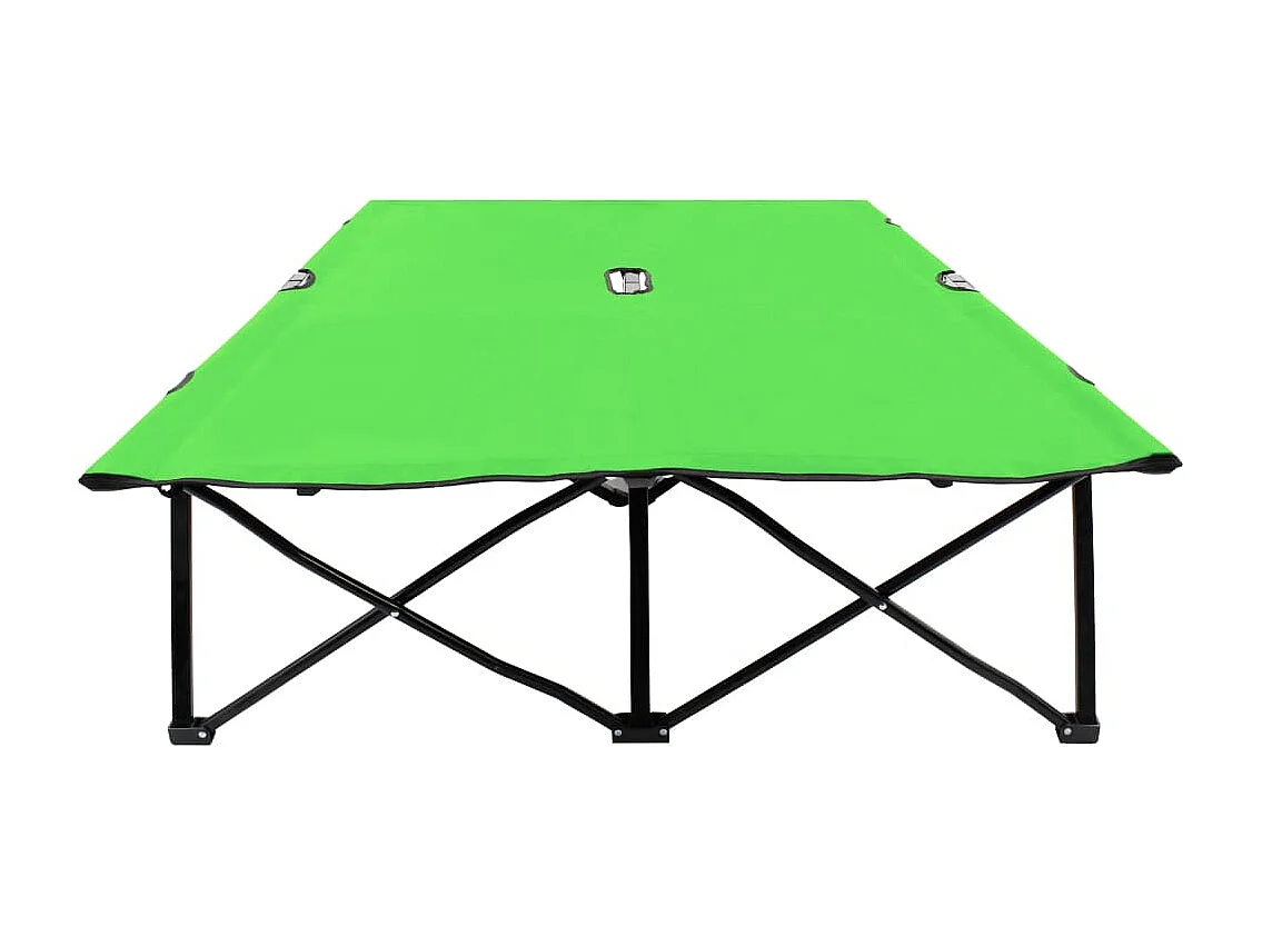 Chaise longue pliable 2 places vert acier