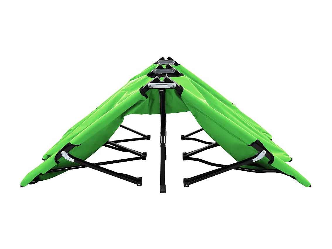 Chaise longue pliable 2 places vert acier