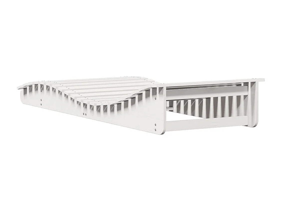 Chaise longue blanc 205x80x31,5 cm bois massif de pin