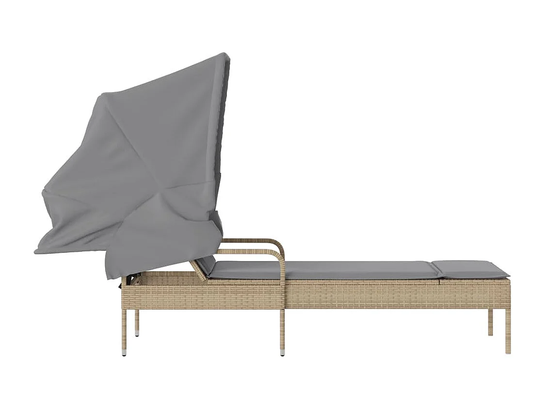 Sillón con dosel de resina tejida beige