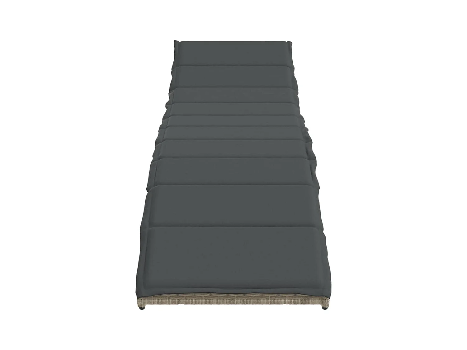 Chaises longues lot de 2 et coussins gris clair résine tressée