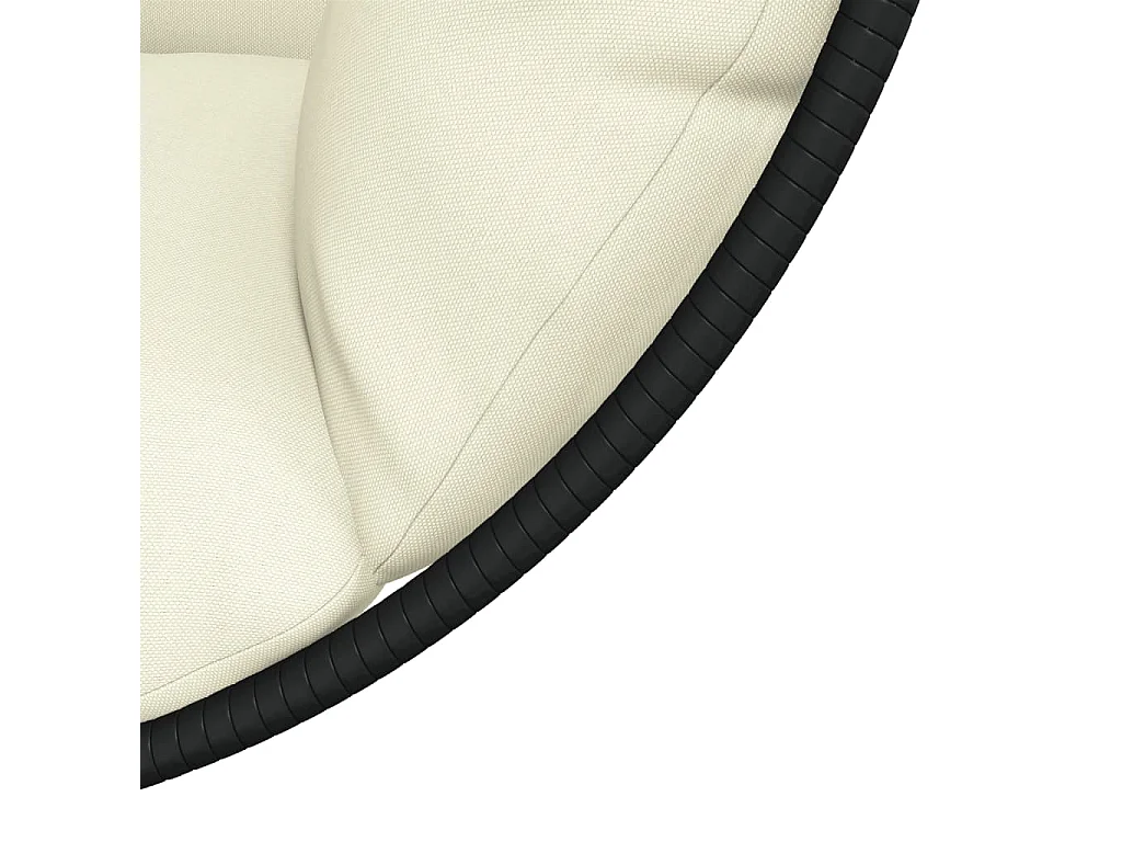 Silla colgante en forma de huevo y soporte de ratán y acero beige