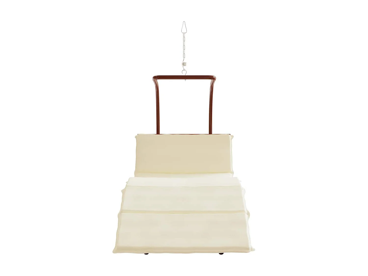 Sedia a dondolo con cuscino in tessuto e legno massello di pioppo