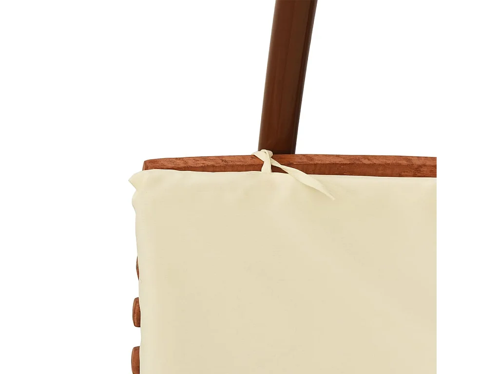 Sedia a dondolo con cuscino in tessuto e legno massello di pioppo