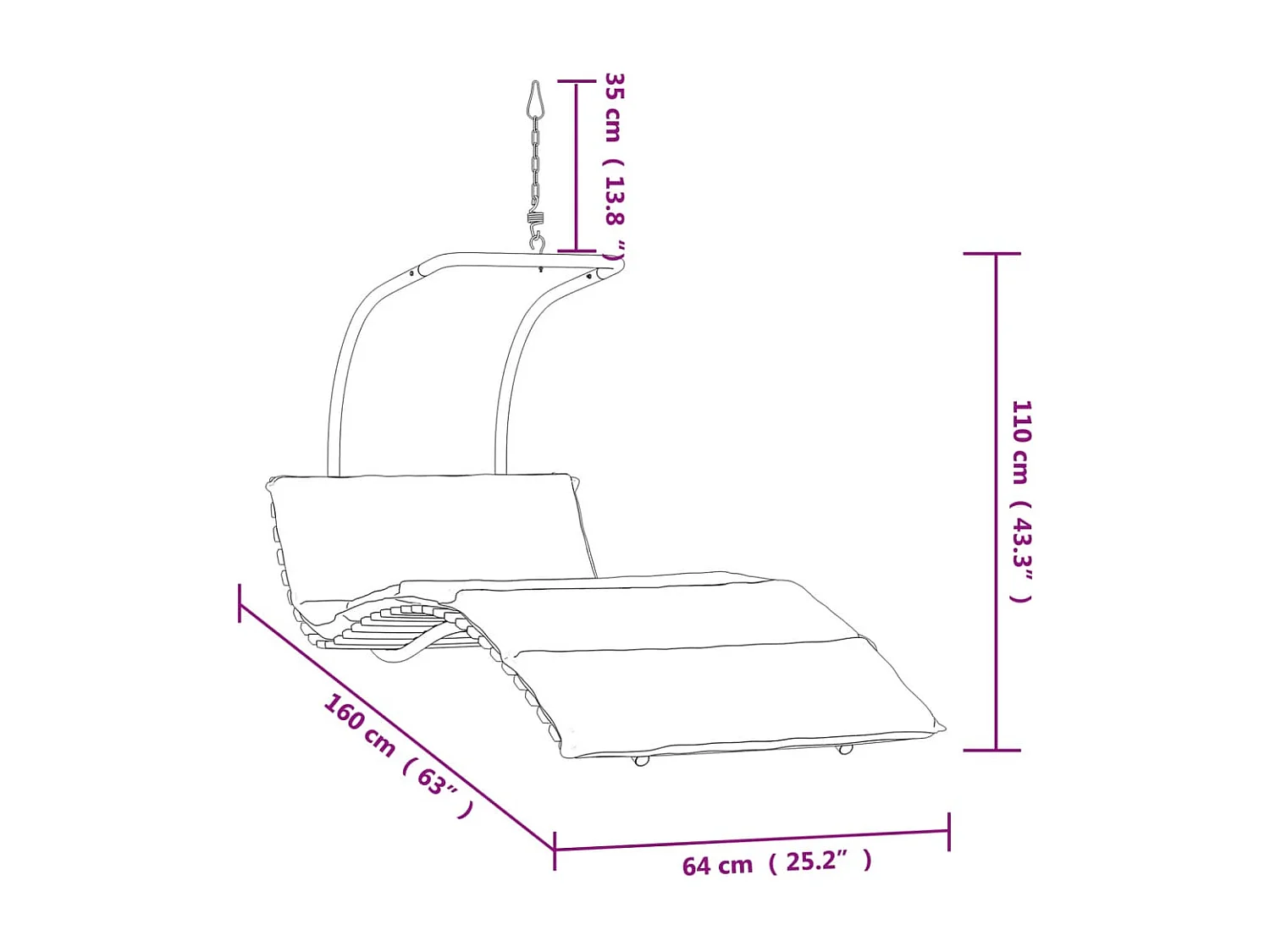 Sedia a dondolo con cuscino in tessuto e legno massello di pioppo