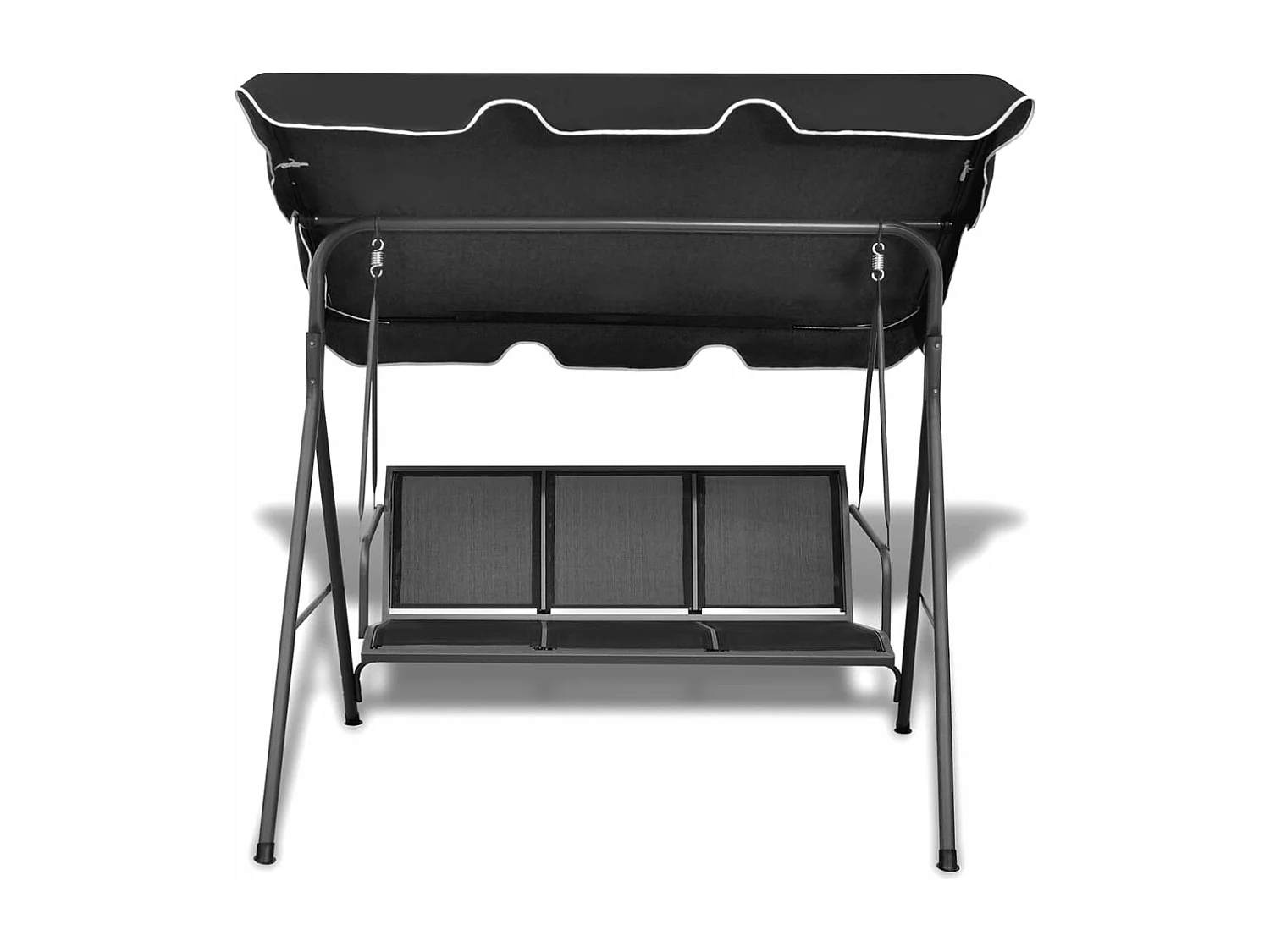 Columpio de jardín con dosel negro