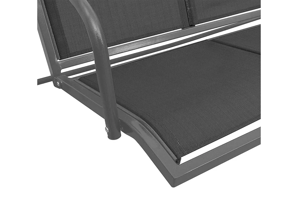 Columpio de jardín con dosel negro