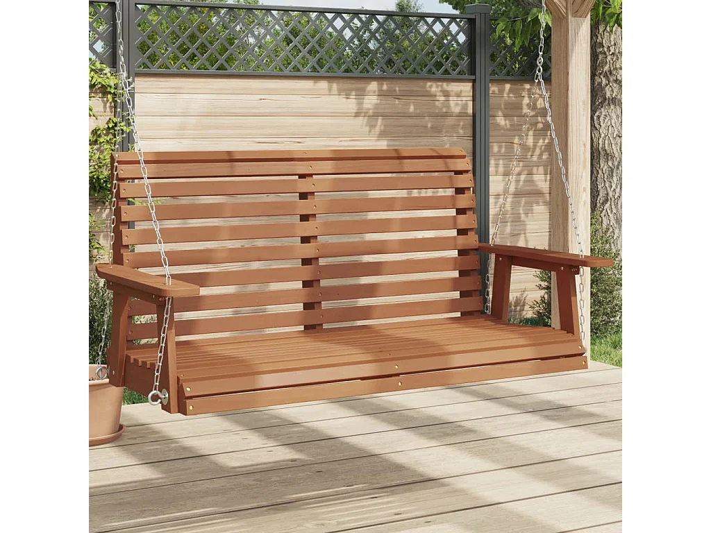 Gartenschaukelbank mit Metallketten aus massivem Tannenholz