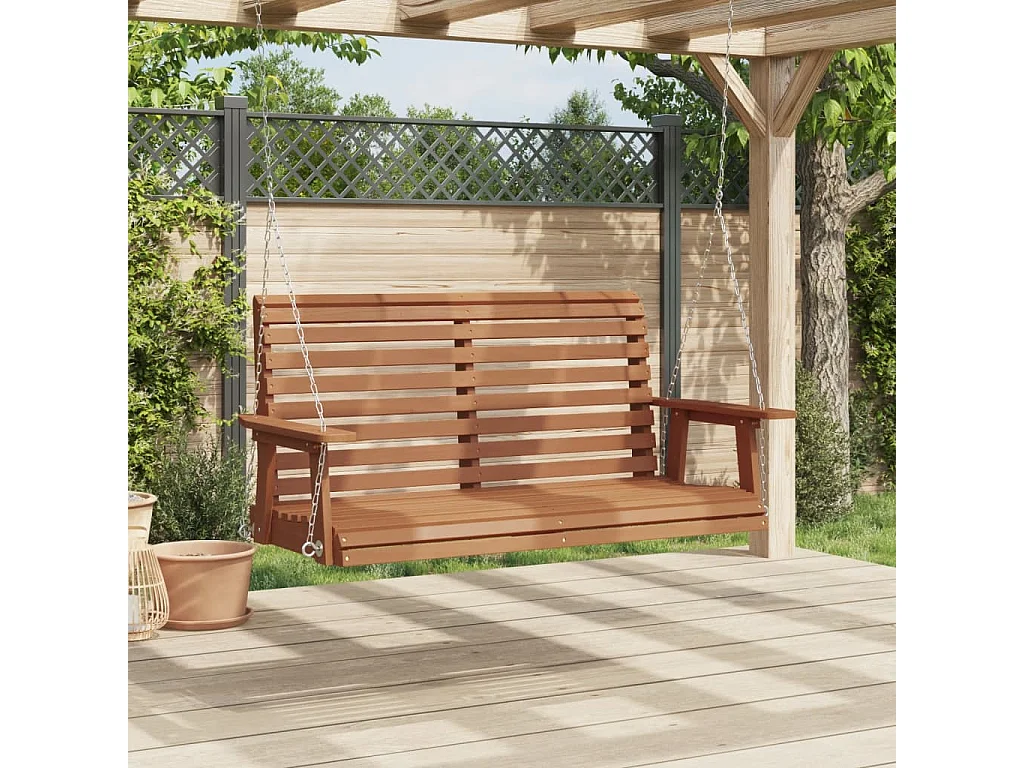 Gartenschaukelbank mit Metallketten aus massivem Tannenholz