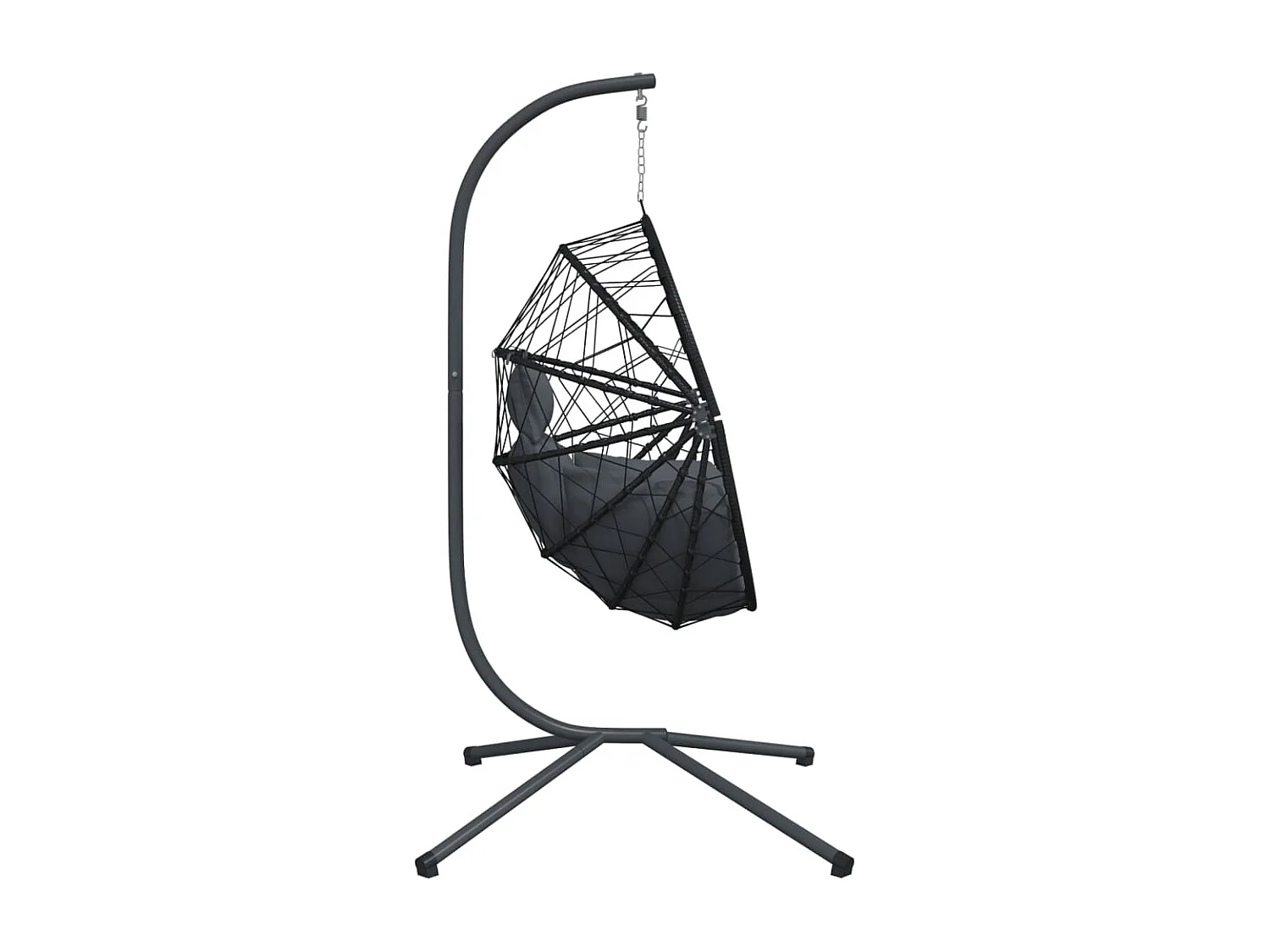 Chaise suspendue en forme d'œuf avec support anthracite