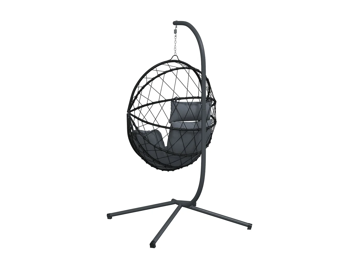 Chaise suspendue en forme d'œuf avec support anthracite