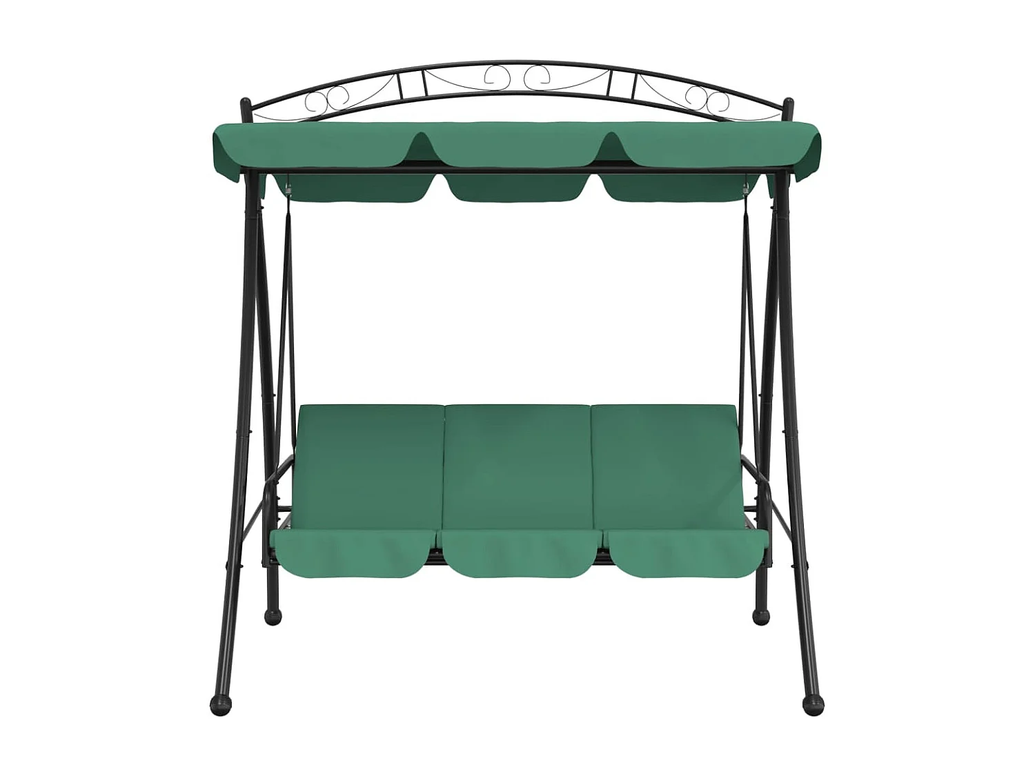 Balancelle de jardin avec auvent vert 198 cm tissu et acier