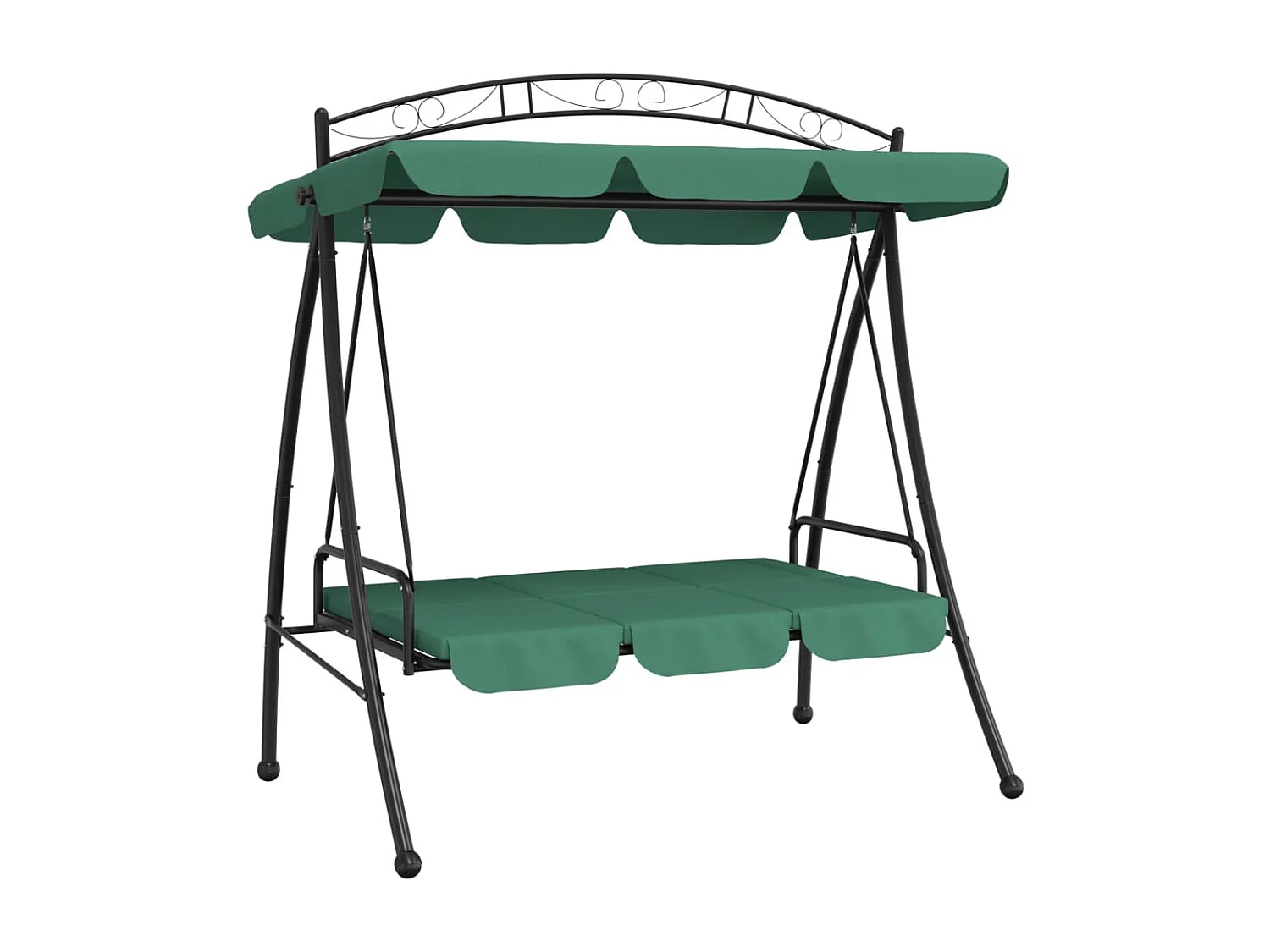 Balancelle de jardin avec auvent vert 198 cm tissu et acier