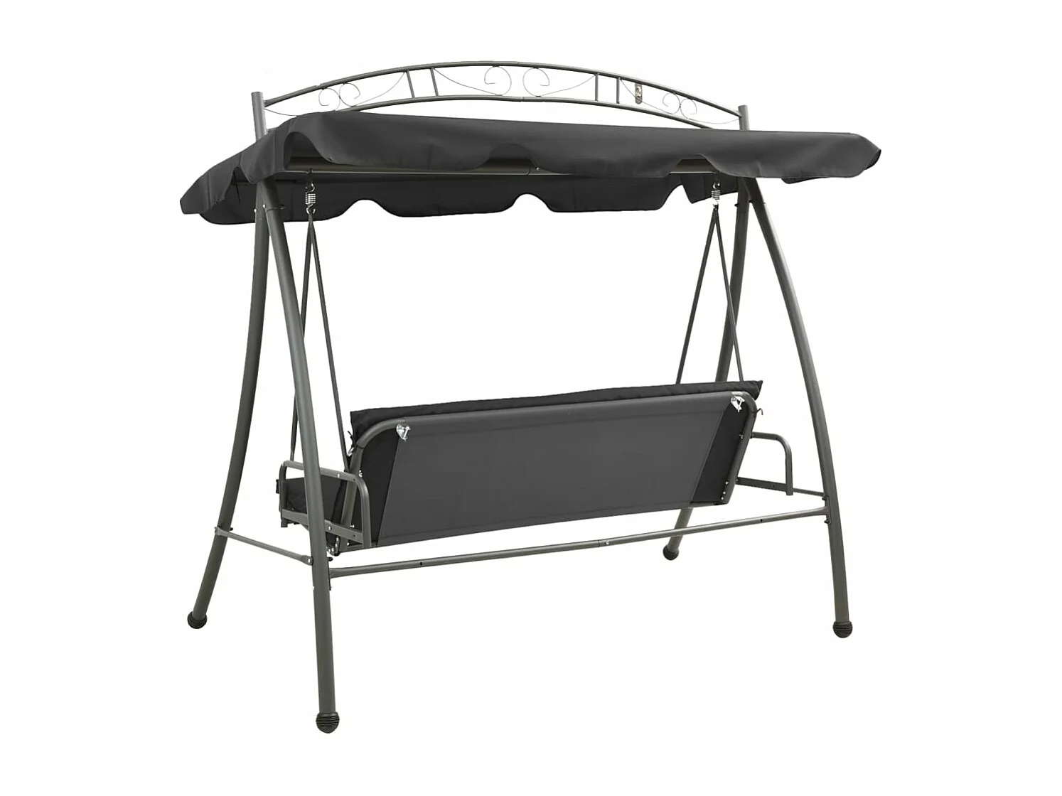 Balancelle convertible à auvent Anthracite 198x120x205 cm Acier