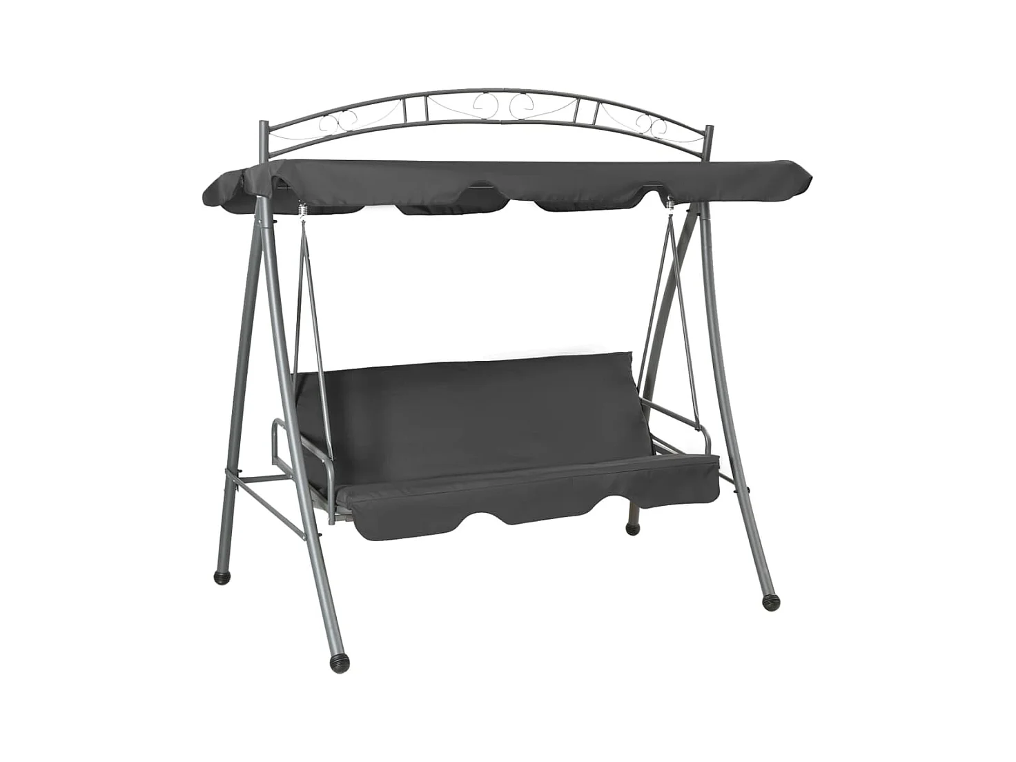 Altalena trasformabile con tendalino Antracite 198x120x205 cm Acciaio