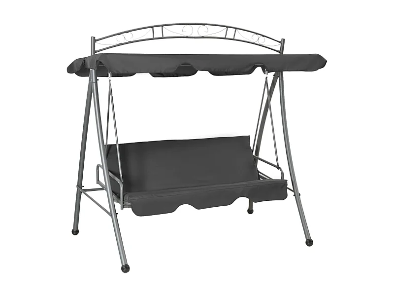 Balancelle convertible à auvent Anthracite 198x120x205 cm Acier