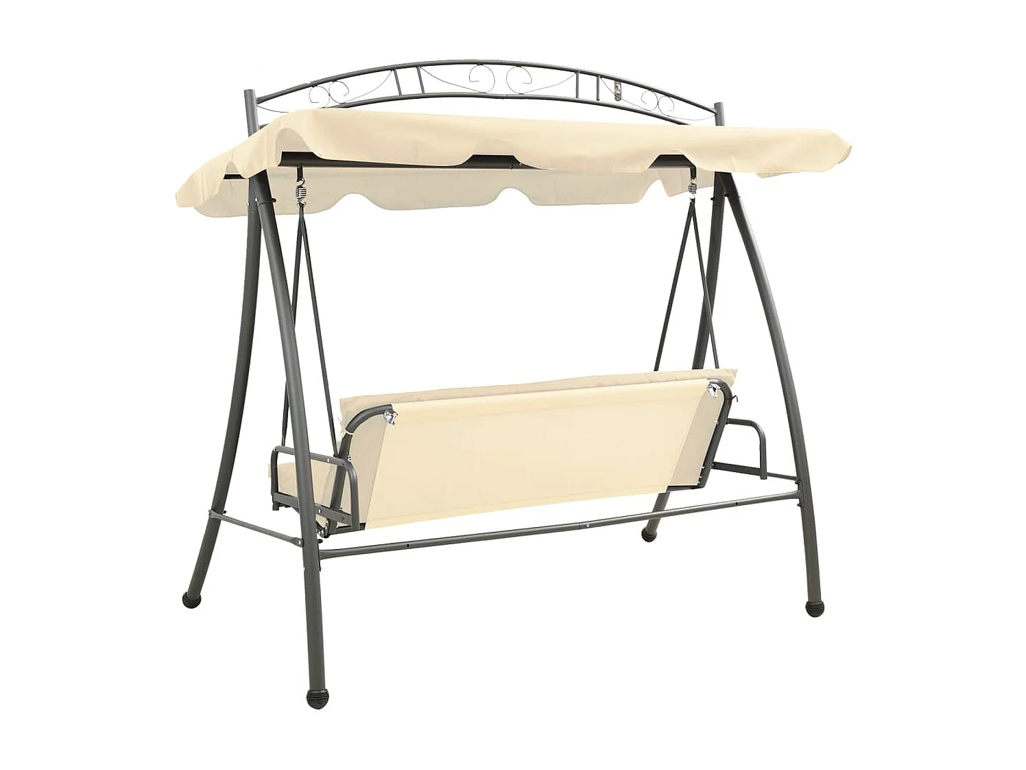 Balancelle convertible d'extérieur avec auvent Blanc sable