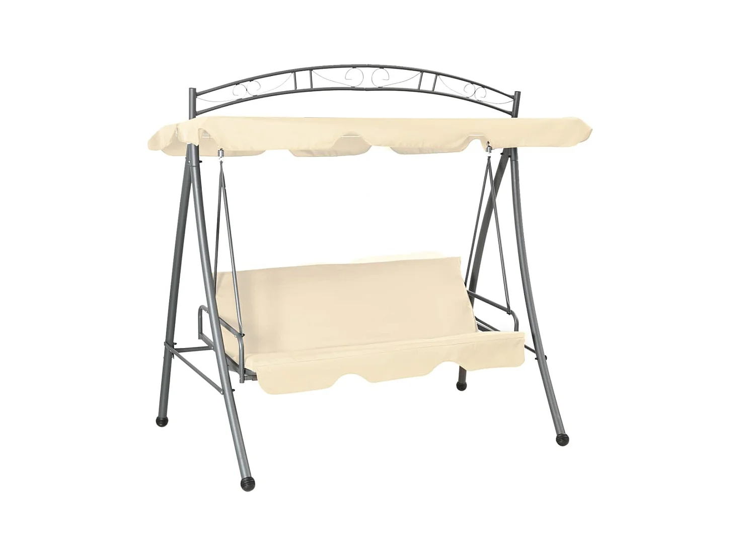 Balancelle convertible d'extérieur avec auvent Blanc sable