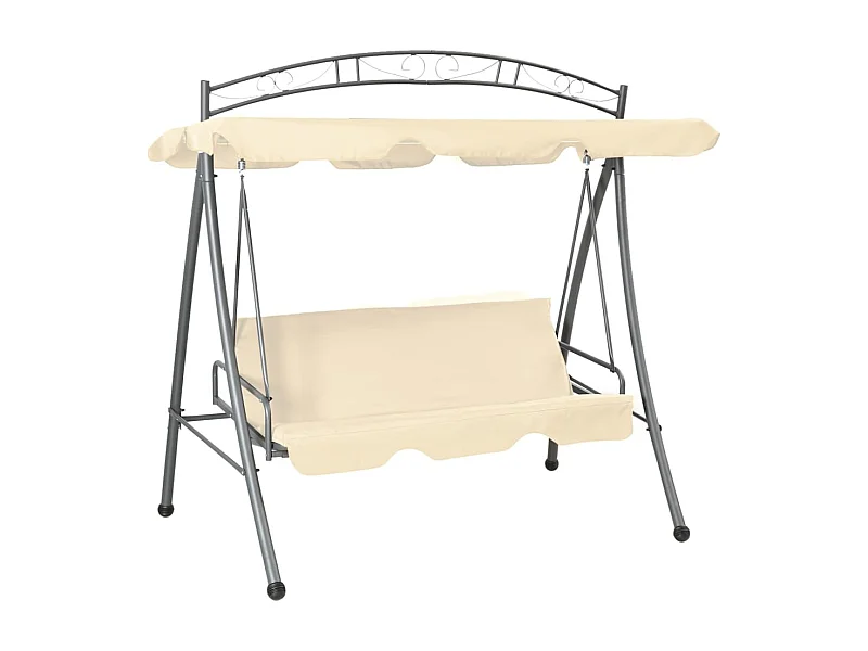 Balancelle convertible d'extérieur avec auvent Blanc sable