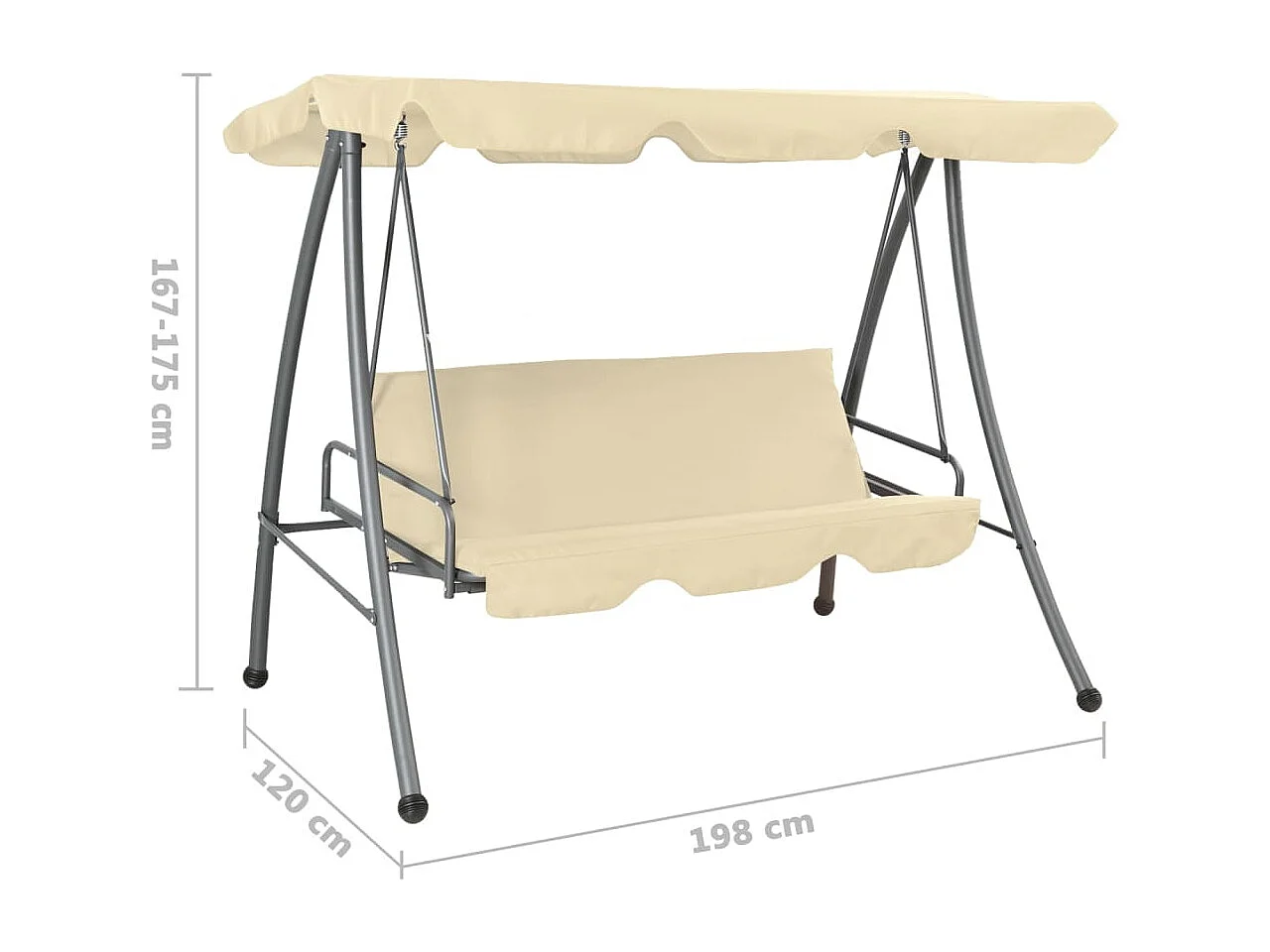 Balancelle d'extérieur avec auvent Blanc sable