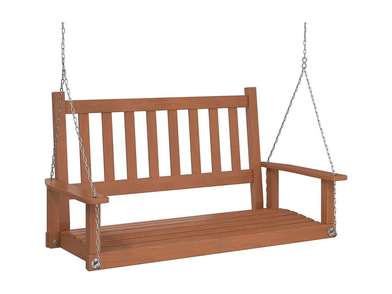 Banc de balançoire de jardin chaînes en métal bois massif sapin