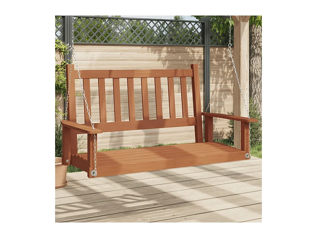 Banc de balançoire de jardin chaînes en métal bois massif sapin