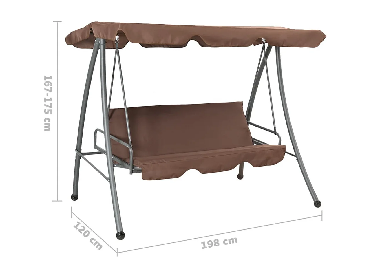 Balancelle d'extérieur avec auvent Couleur café