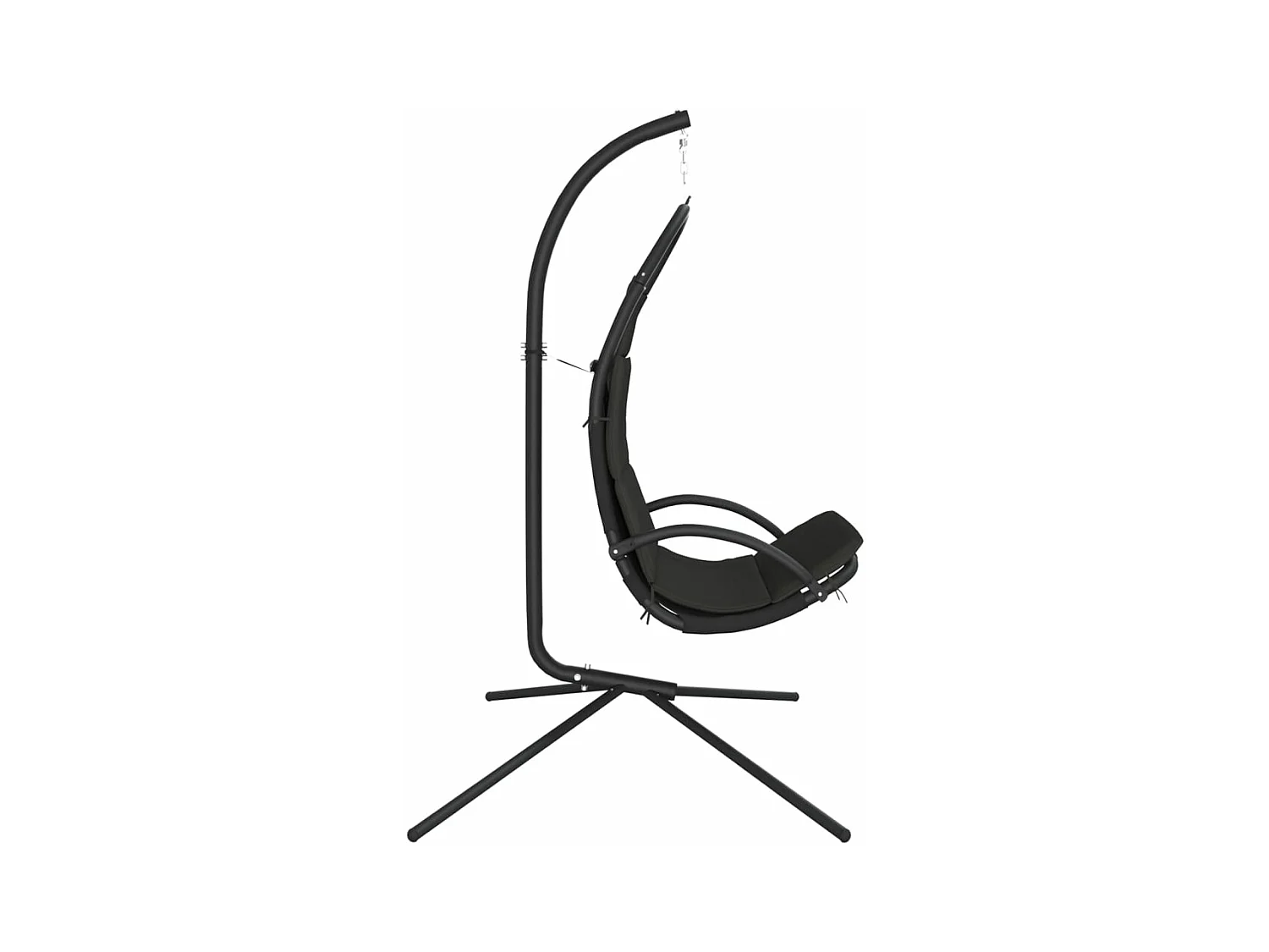 Chaise balançoire jardin coussin gris foncé tissu Oxford/acier