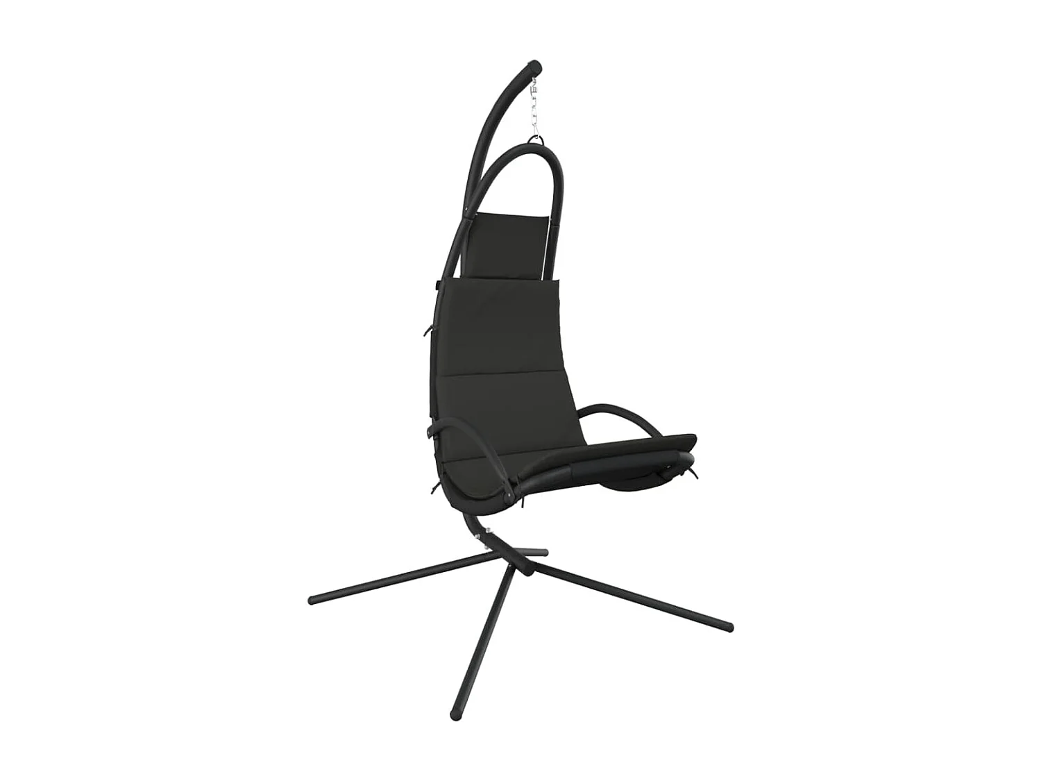 Chaise balançoire jardin coussin gris foncé tissu Oxford/acier