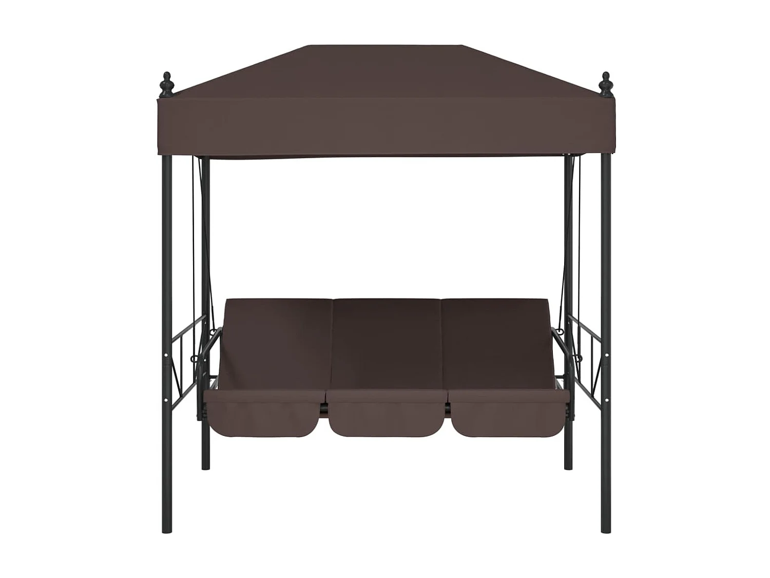 Balancelle de jardin avec auvent marron café acier