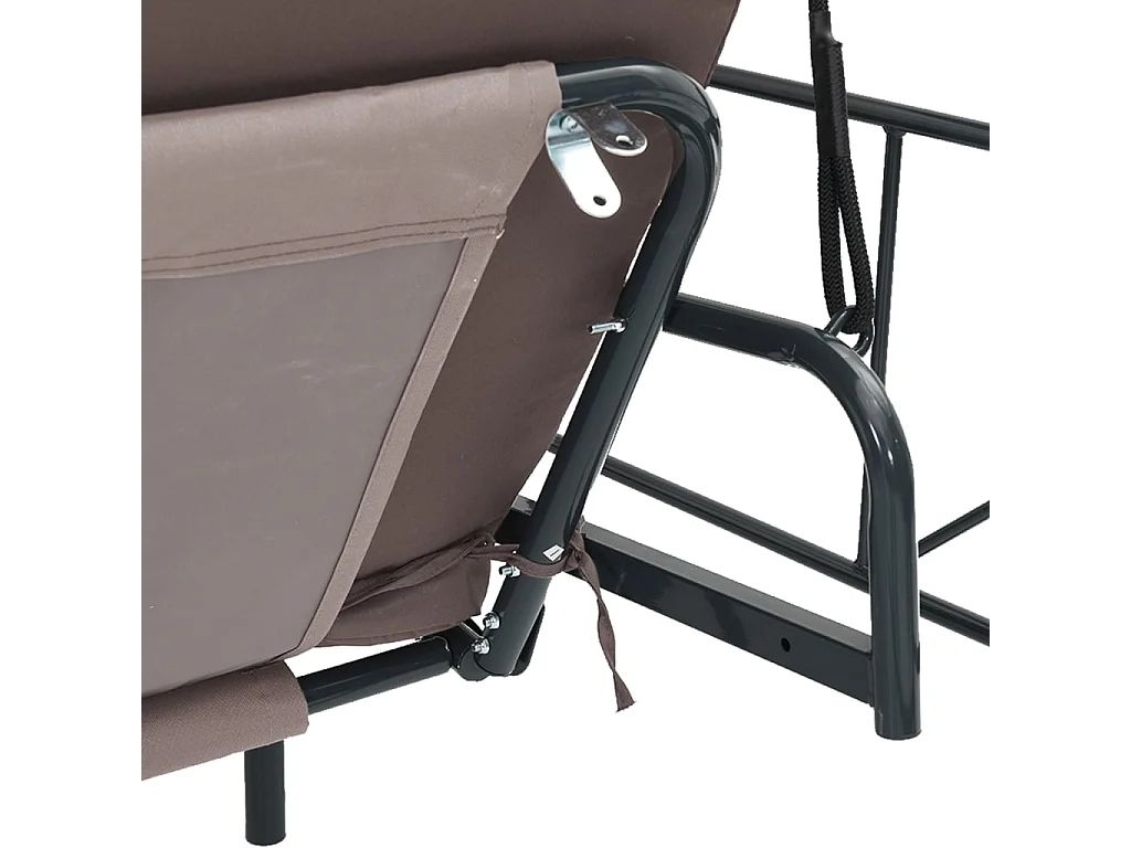 Balancelle de jardin avec auvent marron café acier