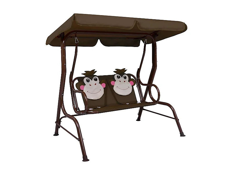 Kinderschommel Bruin 115x75x110 cm Stof