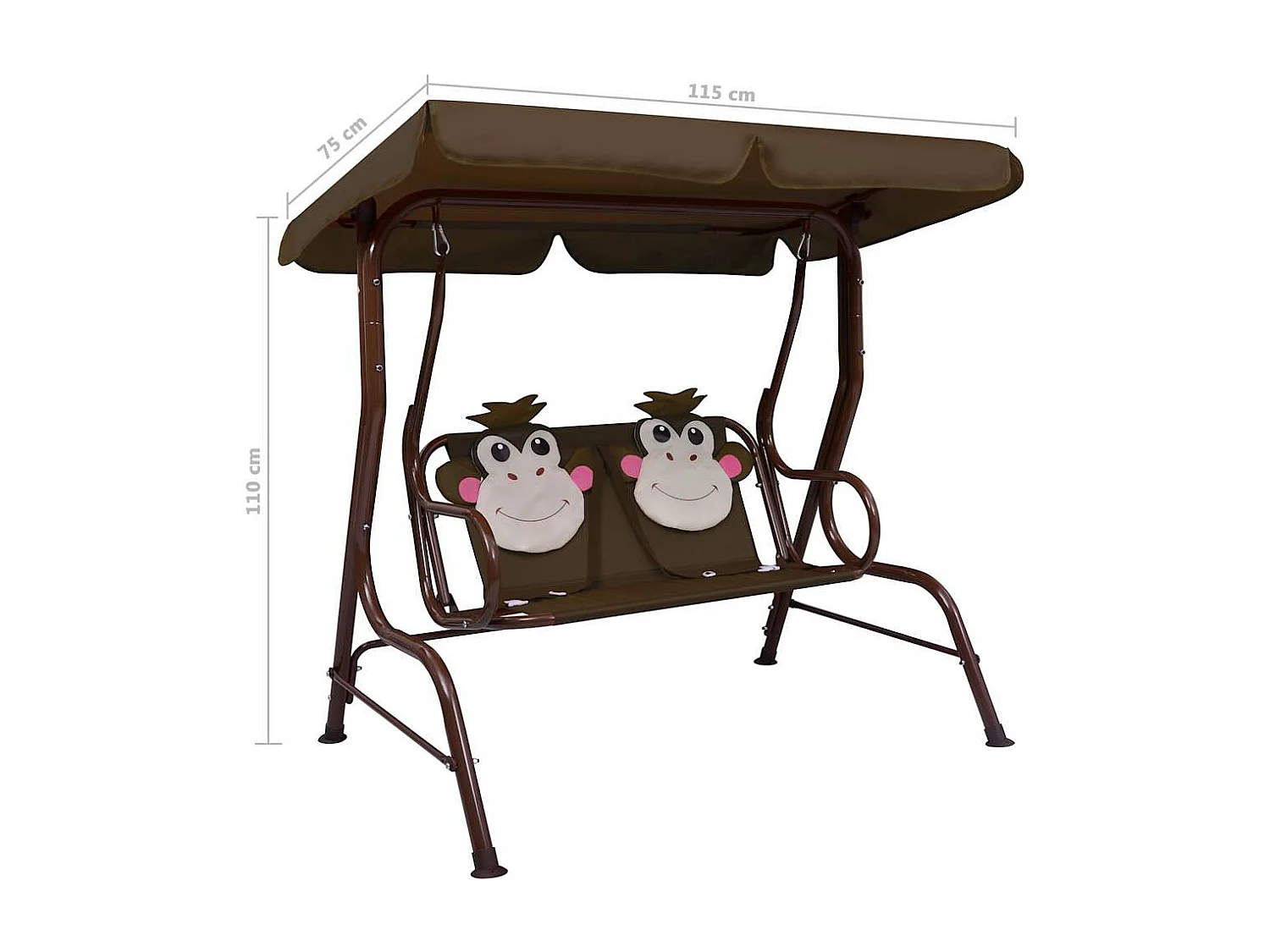 Balancelle pour enfants Marron 115x75x110 cm Tissu