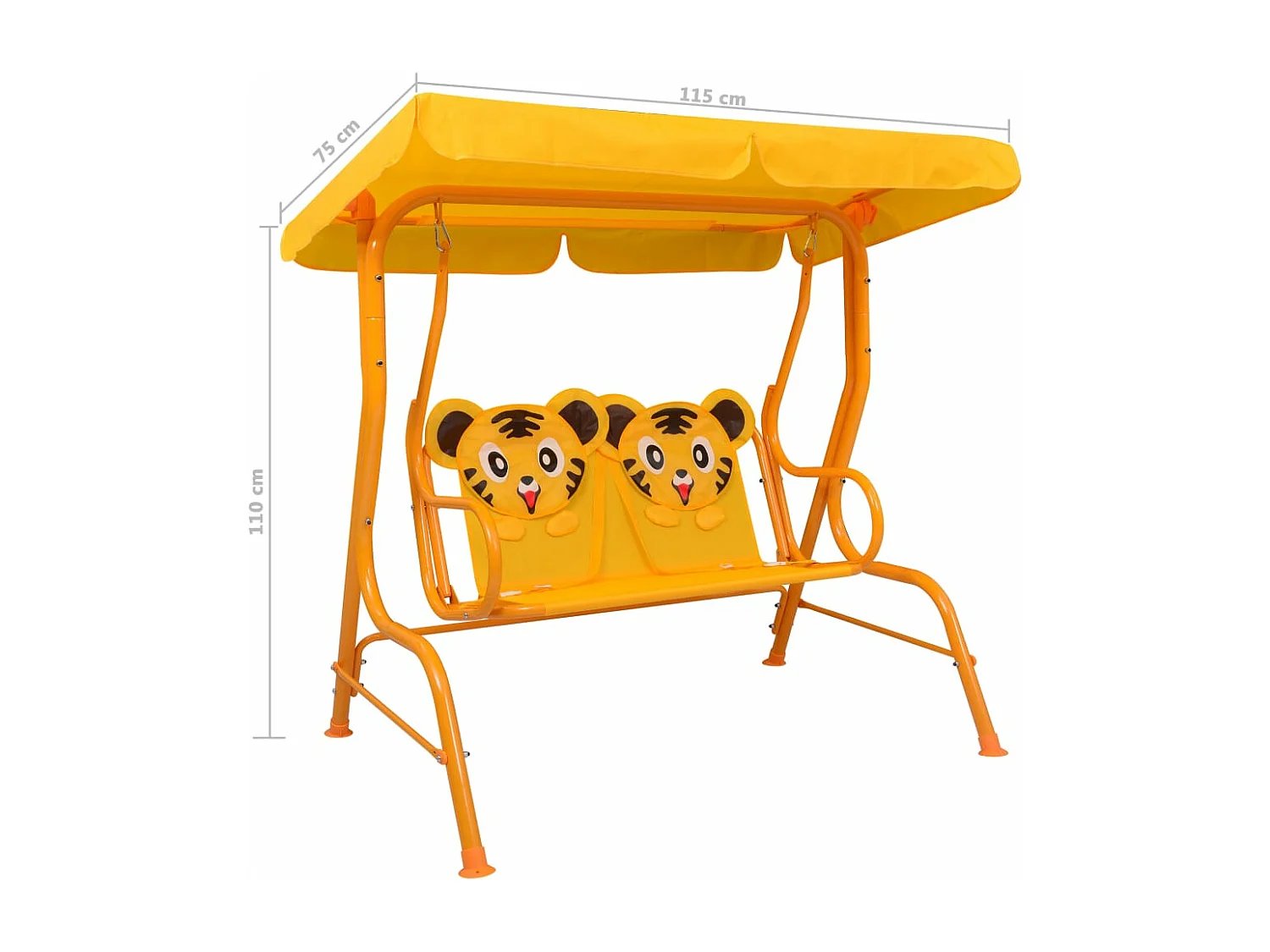 Balancelle pour enfants Jaune 115x75x110 cm Tissu