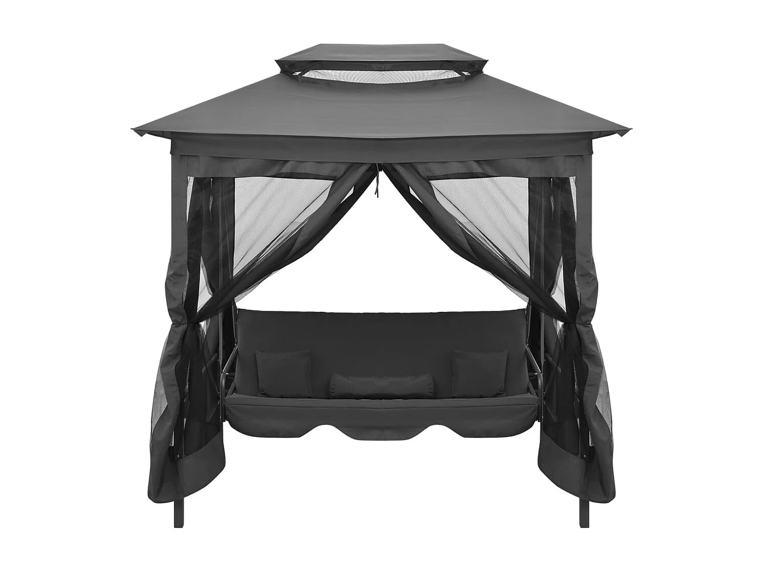 Balancelle convertible à auvent Anthracite 220x160x240 cm Acier