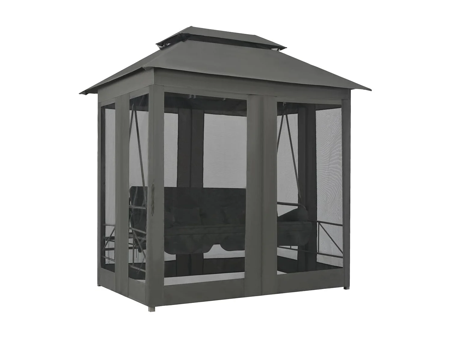 Balancelle convertible à auvent Anthracite 220x160x240 cm Acier