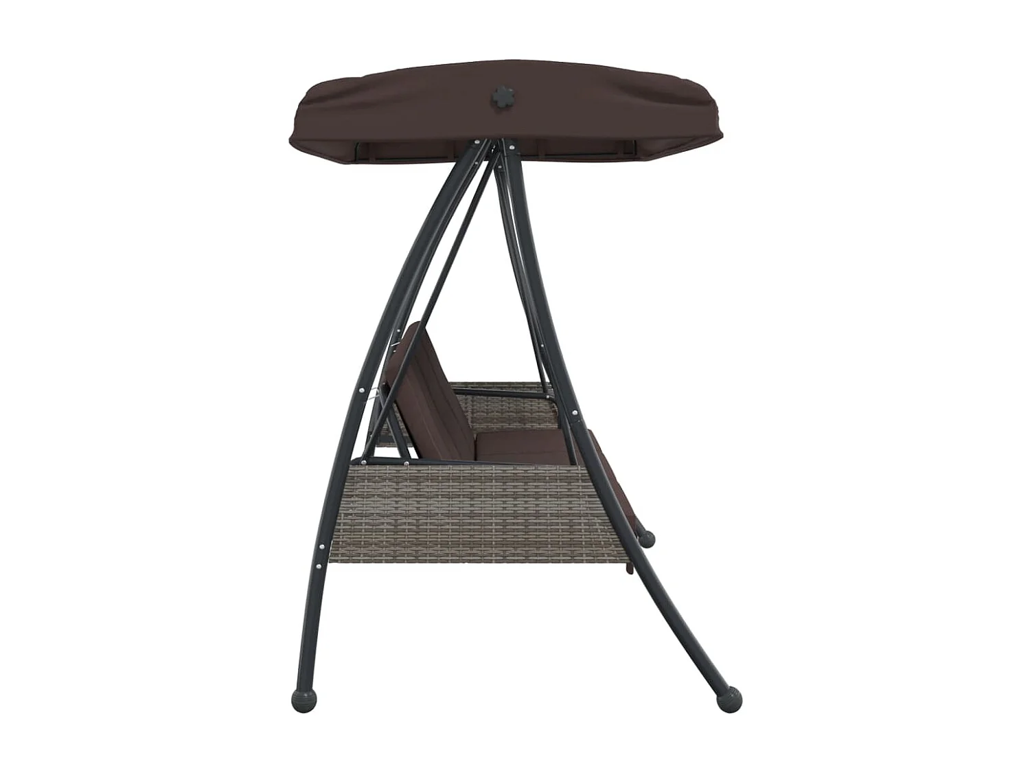 Balancelle de jardin avec auvent réglable marron café acier