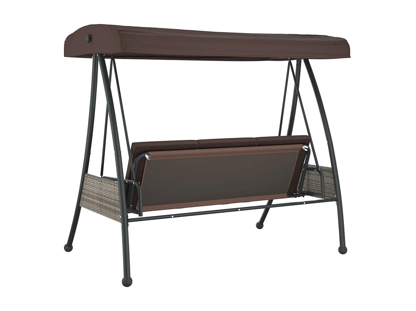 Balancelle de jardin avec auvent réglable marron café acier