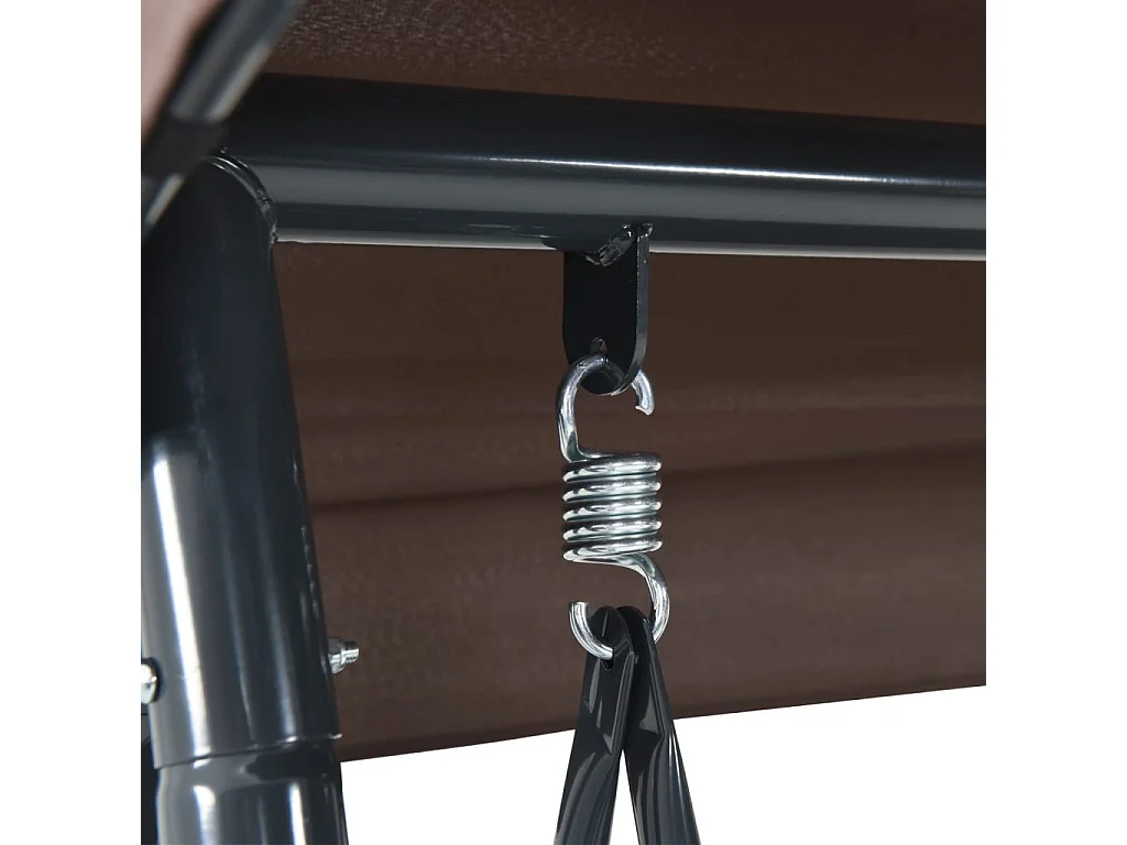 Balancelle de jardin avec auvent réglable marron café acier