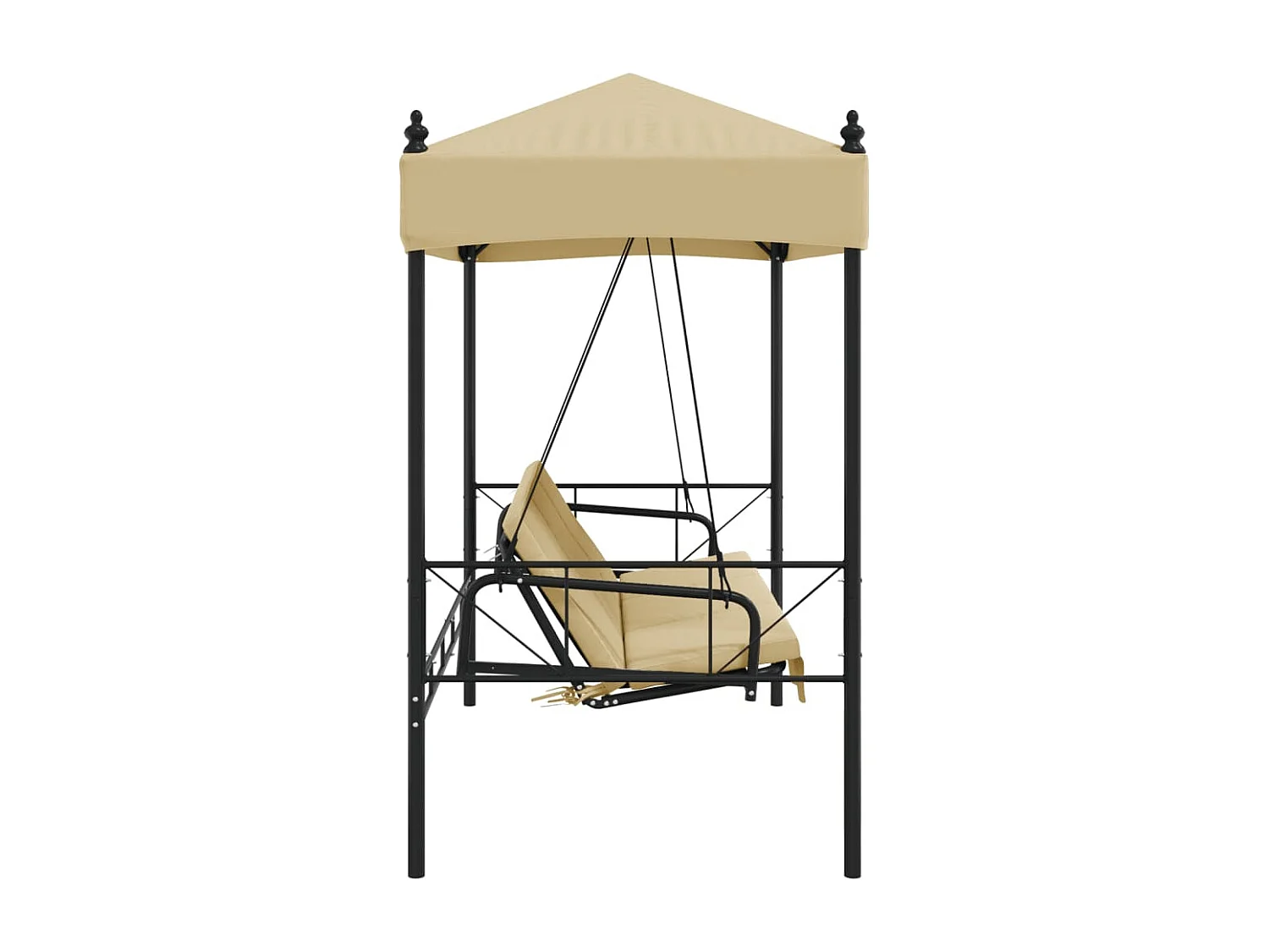 Balancelle de jardin avec auvent sable acier