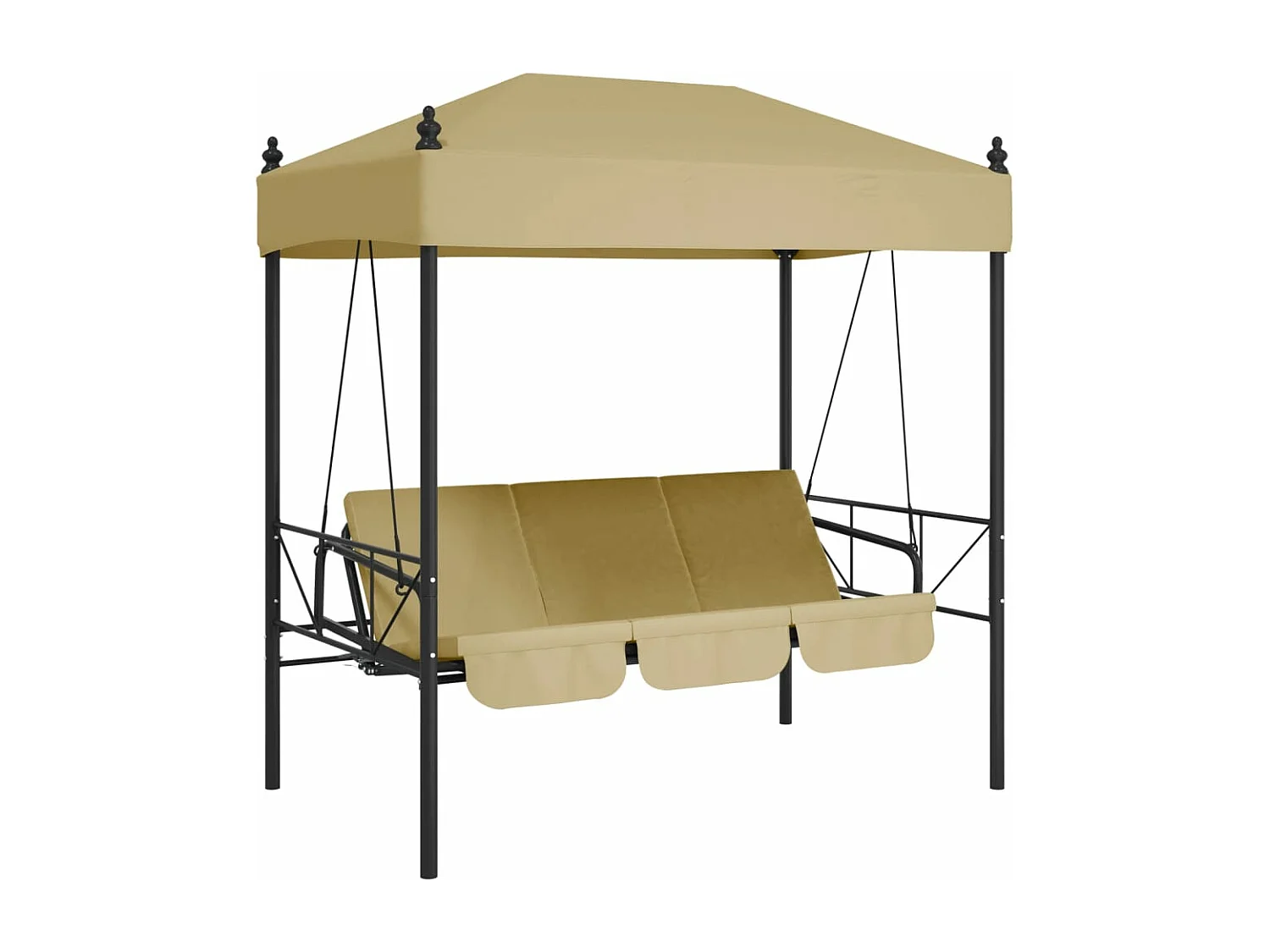 Gartenschaukel mit Sanddach aus Stahl