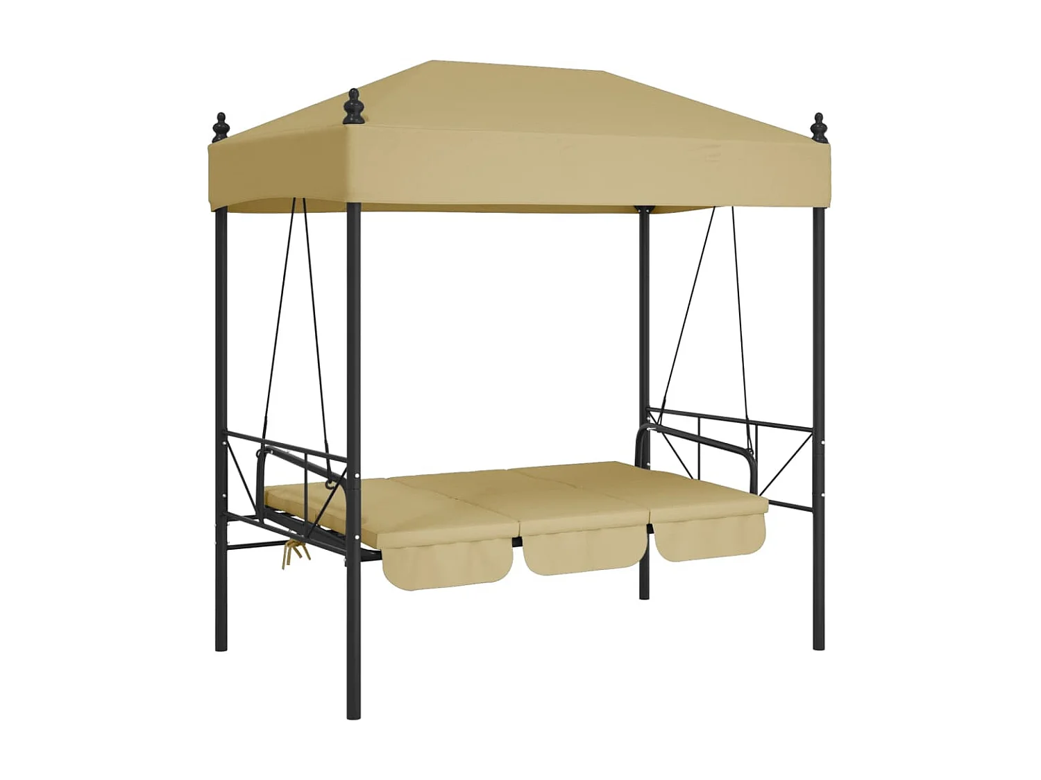 Gartenschaukel mit Sanddach aus Stahl