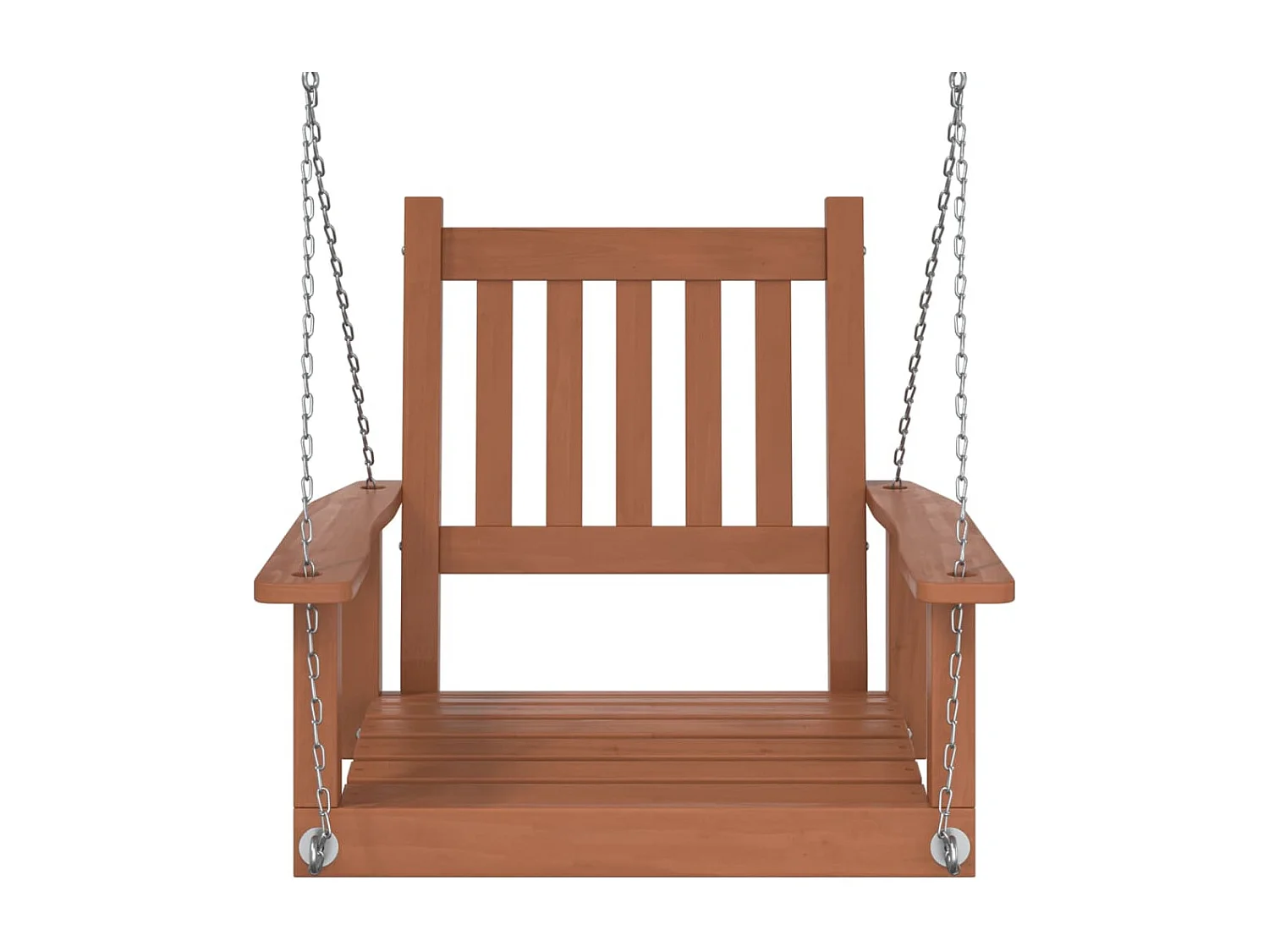 Cadeira de balanço de jardim com correntes de metal em madeira maciça de abeto