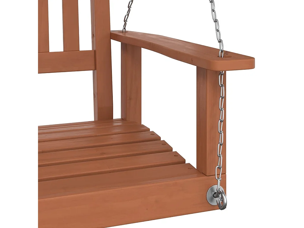 Cadeira de balanço de jardim com correntes de metal em madeira maciça de abeto