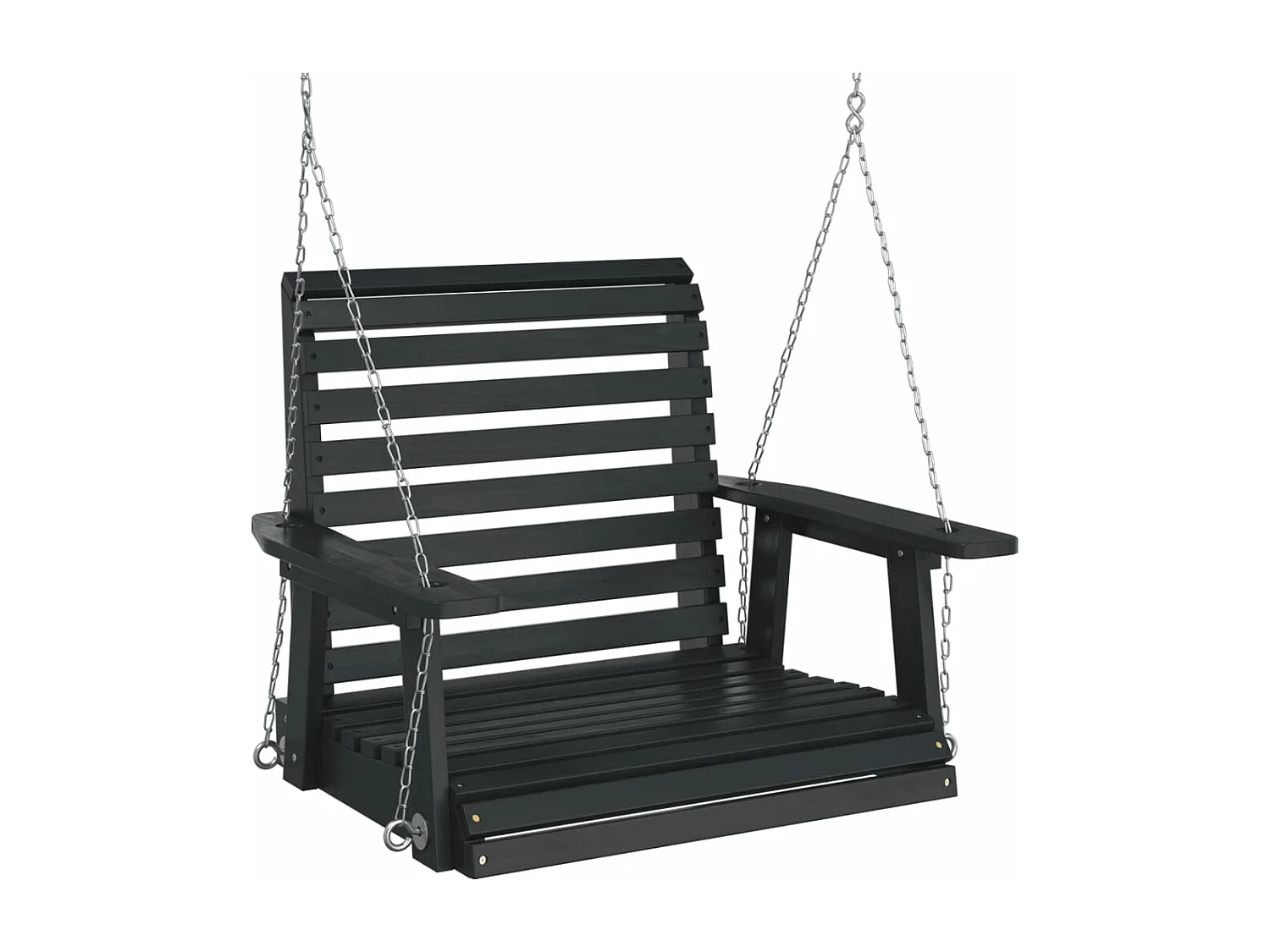 Chaise balançoire de jardin chaînes en métal bois massif sapin